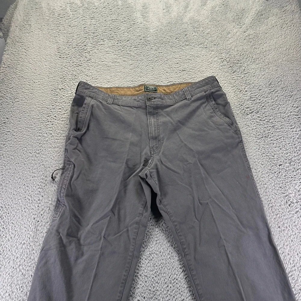 G.H. Bass Pant Mens 42x30 Gray Cotton Straight‎ Baggy Stretch Utility Workwear